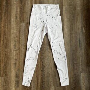 Buffbunny White Marble High Waist Leggings Medium